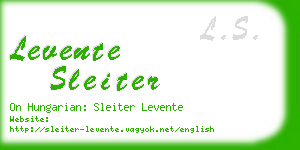 levente sleiter business card